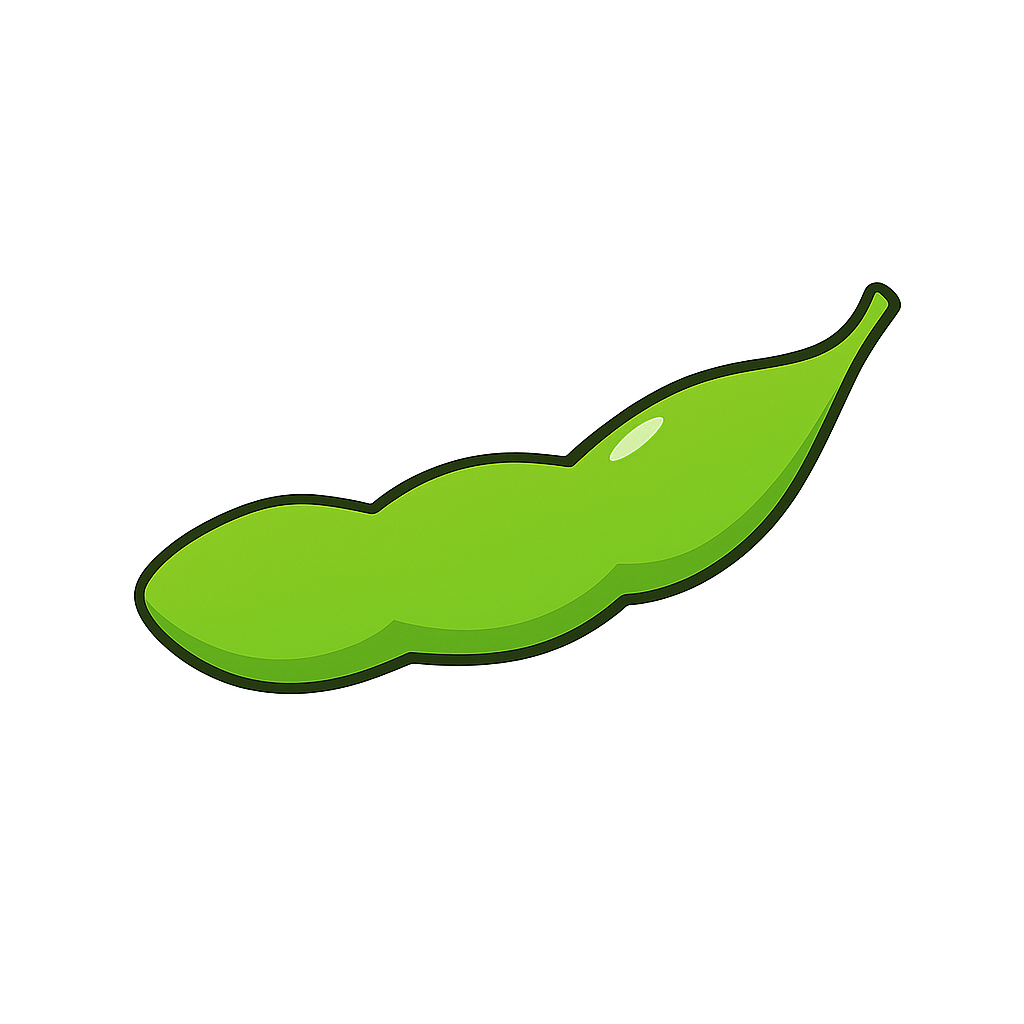 Closed edamame pod