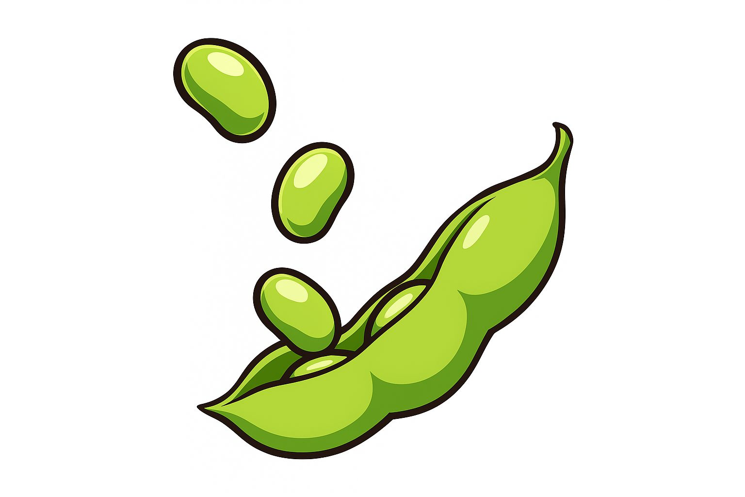 Opened pod with green beans